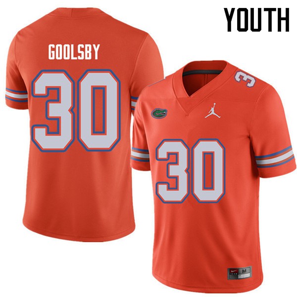 Jordan Brand Youth #30 DeAndre Goolsby Florida Gators College Football Jersey Orange